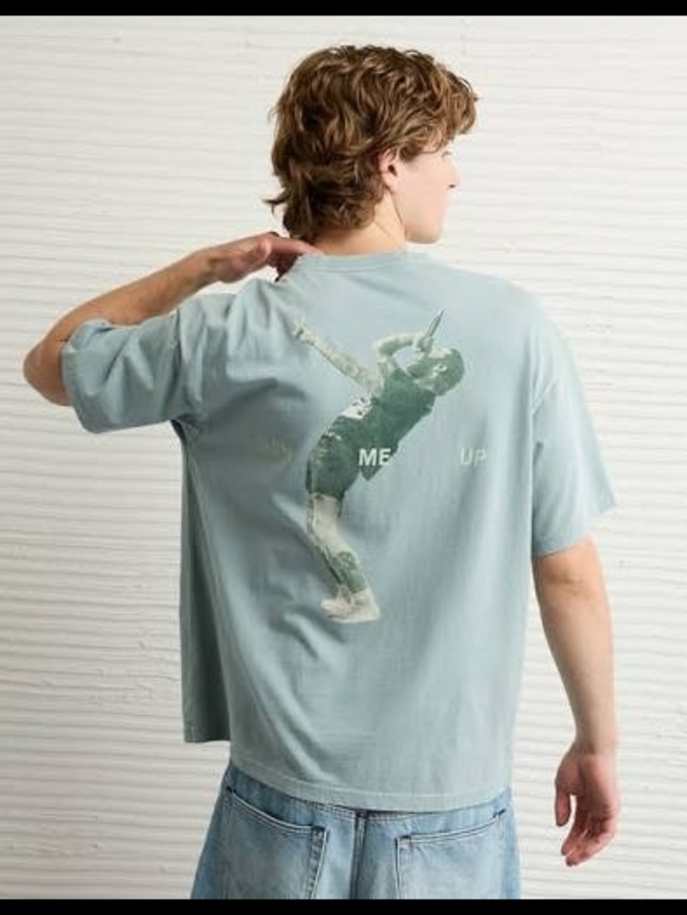 AE Men's Light Blue Graphic Tee - Brand: